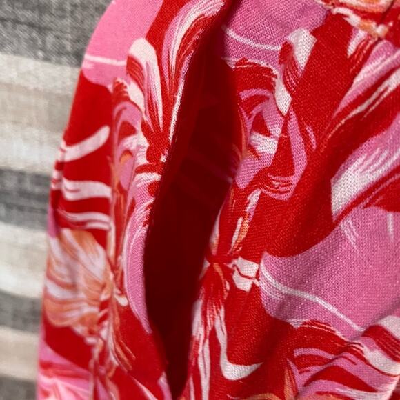 Marc New‎ York Pink And Red Floral Linen Blend Pants Size XL - Picture 4 of 10